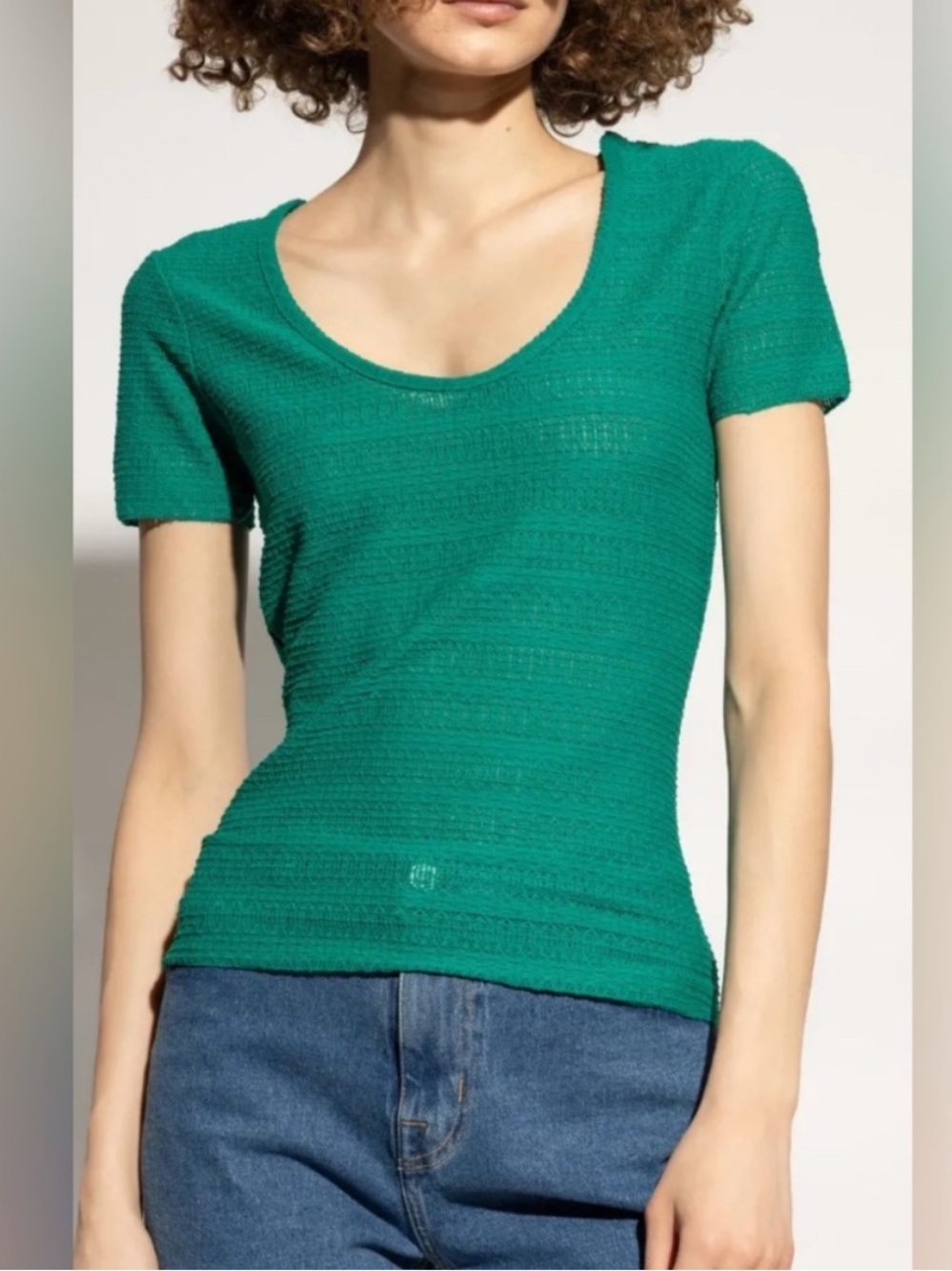 Rag & Bone Julia Textured Scoop Neck T-Shirt size small